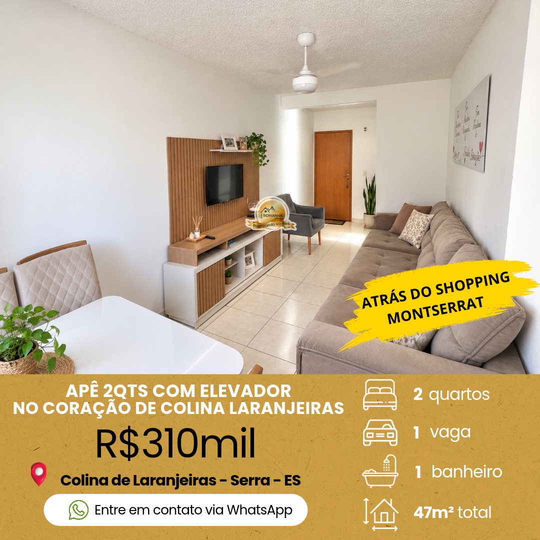 APARTAMENTO 2 QUARTOS PNE COM ELEVADOR COLINA DE LARANJEIRAS
